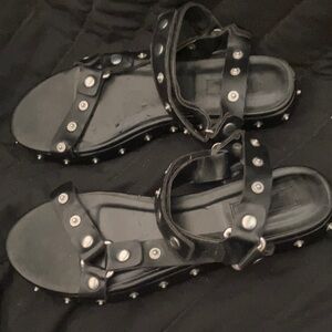 Studded Black Sandals